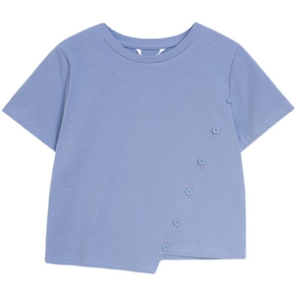 Γυναικεία μπλούζα με ασύμμετρη στερέωση και οβάλ λαιμόκοψη