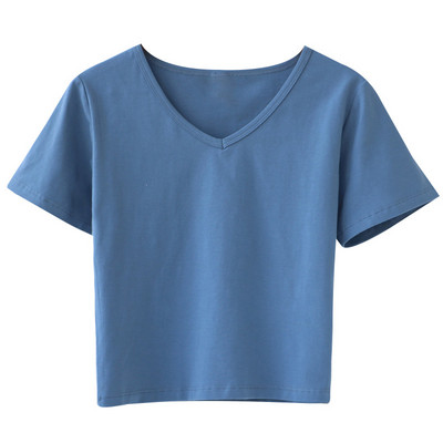 Ženska obična majica s kratkim rukavima i špic izrezom