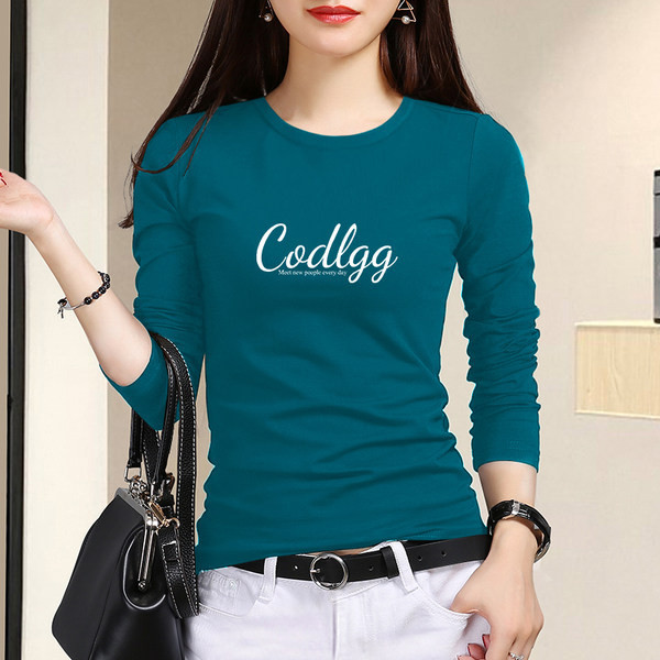 Ženska moderna bluza s natpisom i ovalnim izrezom u različitim bojama