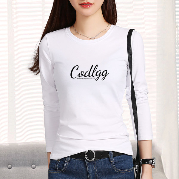 Ženska moderna bluza s natpisom i ovalnim izrezom u različitim bojama