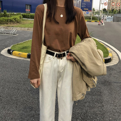 Casual μπλούζα με μακριά και κοντά μανίκια - κλασικό γιακά