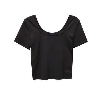 Γυναικείο απλό μπλουζάκι με τετράγωνο ντεκολτέ