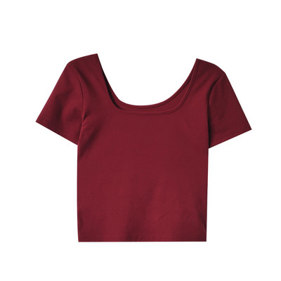Γυναικείο απλό μπλουζάκι με τετράγωνο ντεκολτέ