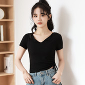 Κοντή μπλούζα με κορδόνια - κλασικό μοντέλο