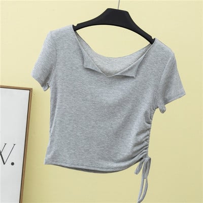 Κοντή μπλούζα με κορδόνια - κλασικό μοντέλο