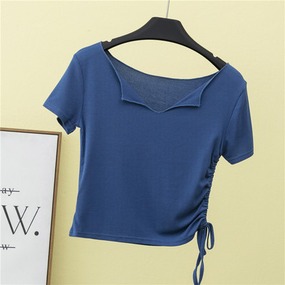 Κοντή μπλούζα με κορδόνια - κλασικό μοντέλο