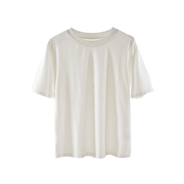 Γυναικεία μπλούζα με κοντά μανίκια και κολάρο σε σχήμα Ο