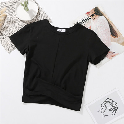 Κοντή σλιμ  μπλούζα με ψηλή μέση