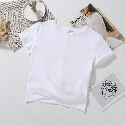 Κοντή σλιμ  μπλούζα με ψηλή μέση