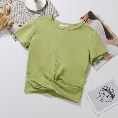 Κοντή σλιμ  μπλούζα με ψηλή μέση