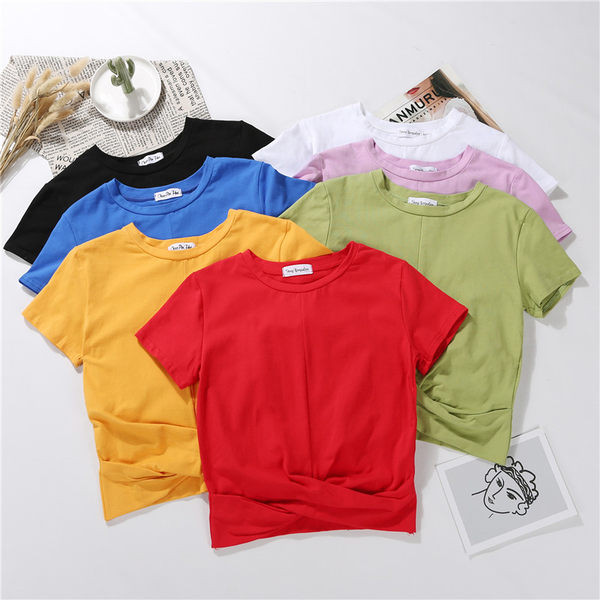 Κοντή σλιμ  μπλούζα με ψηλή μέση