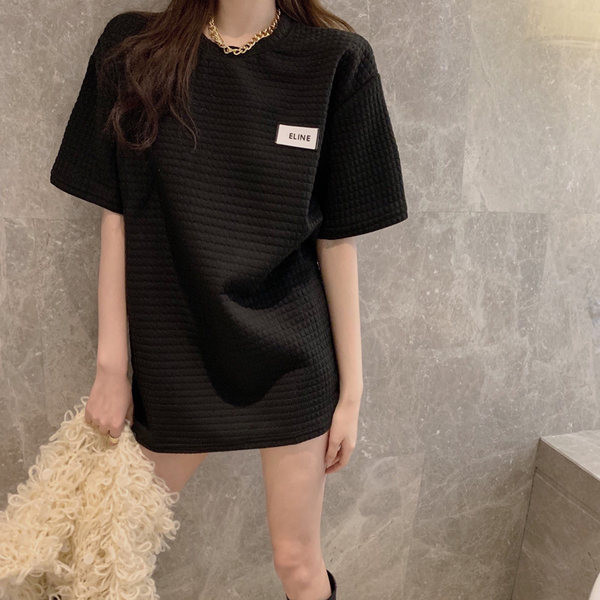 Γυναικείο casual μπλουζάκι φαρδύ μοντέλο με  έμβλημα