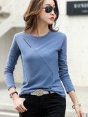 Novi model ženske bluze dugih rukava i ovalnog izreza - više boja