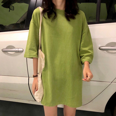 Φαρδύ μοντέλο γυναικεία μπλούζα με στρογγυλή λαιμόκοψη και 7/8 μανίκια