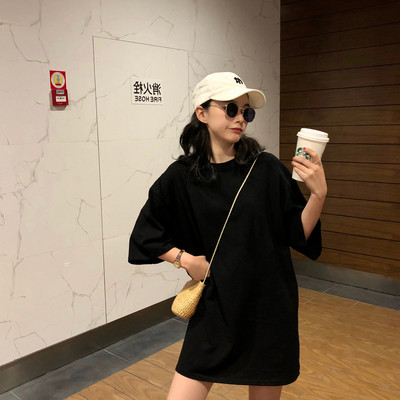 Φαρδύ μοντέλο γυναικεία μπλούζα με στρογγυλή λαιμόκοψη και 7/8 μανίκια