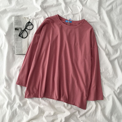 Casual γυναικεία μπλούζα με στρογγυλή λαιμόκοψη και μακριά μανίκια