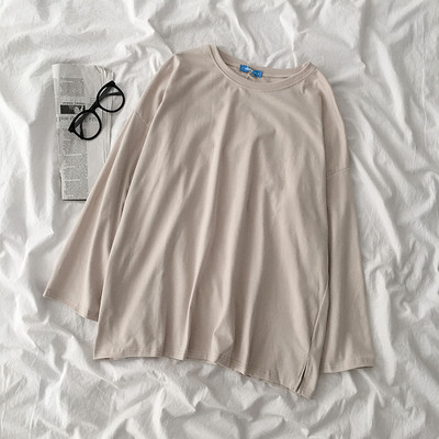 Casual γυναικεία μπλούζα με στρογγυλή λαιμόκοψη και μακριά μανίκια