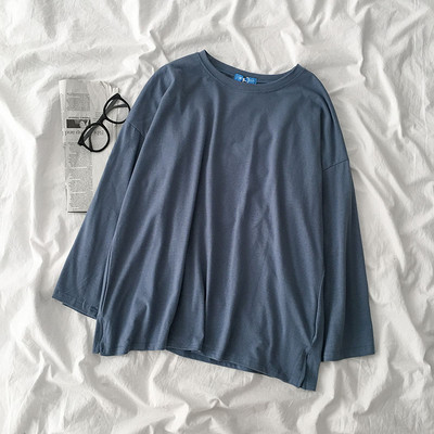 Casual γυναικεία μπλούζα με στρογγυλή λαιμόκοψη και μακριά μανίκια