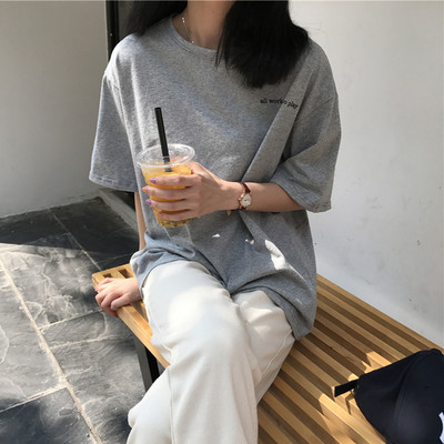 Γυναικείο φαρδιά μπλουζάκι με επιγραφή