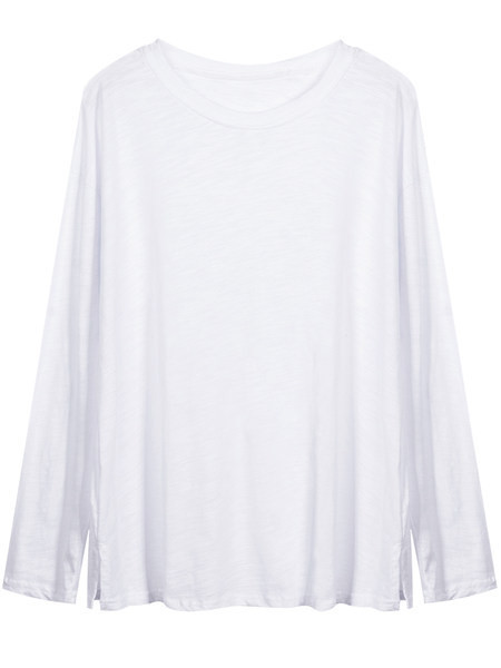 Ανοιξιάτικη βαμβακερή μπλούζα με O-neck