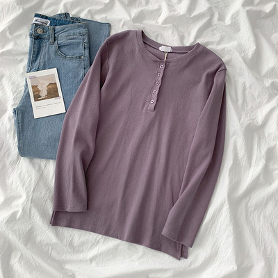 Γυναικεία μπλούζα με κουμπιά και μακριά μανίκια