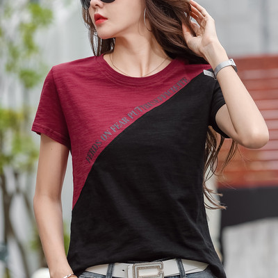 Γυναικεία μπλούζα σε τρία χρώματα με κοντά μανίκια και επιγραφή