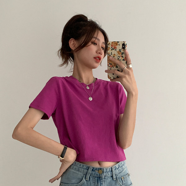 Pamučna majica kratkih rukava jednobojna