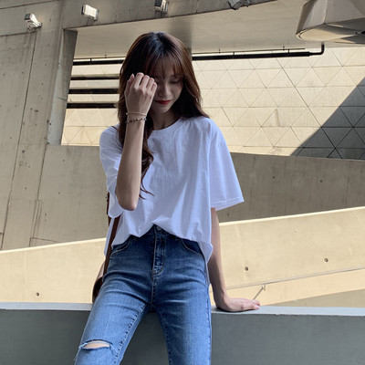 Casual μπλούζα με κοντά και μακριά μανίκια - φαρδύ μοντέλο