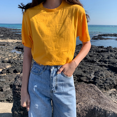 Casual μπλούζα με κοντά και μακριά μανίκια - φαρδύ μοντέλο