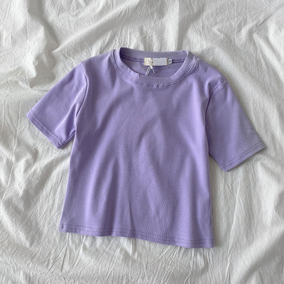 Γυναικείο casual μπλουζάκι με κοντά μανίκια και στρογγυλή λαιμόκοψη