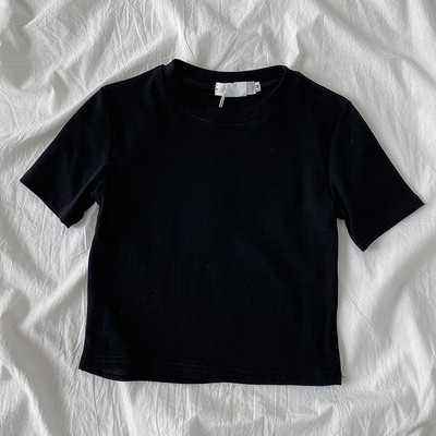 Γυναικείο casual μπλουζάκι με κοντά μανίκια και στρογγυλή λαιμόκοψη