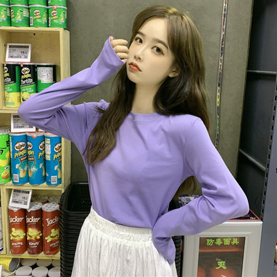 Casual μπλούζα με μακριά μανίκια και οβάλ λαιμόκοψη σε διάφορα χρώματα