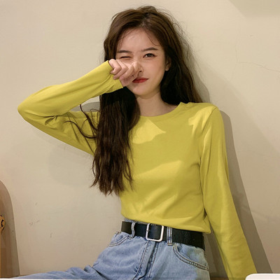 Casual μπλούζα με μακριά μανίκια και οβάλ λαιμόκοψη σε διάφορα χρώματα