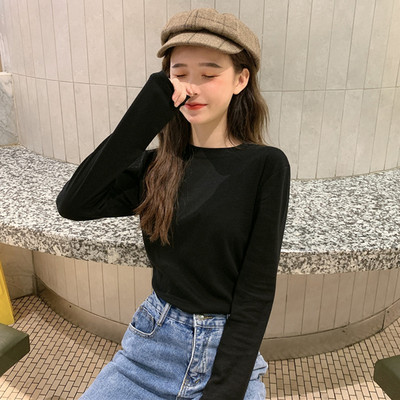 Casual μπλούζα με μακριά μανίκια και οβάλ λαιμόκοψη σε διάφορα χρώματα