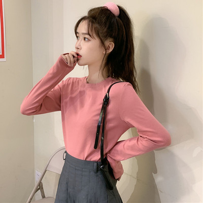 Casual μπλούζα με μακριά μανίκια και οβάλ λαιμόκοψη σε διάφορα χρώματα