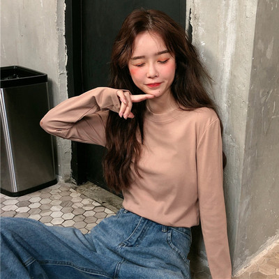 Casual μπλούζα με μακριά μανίκια και οβάλ λαιμόκοψη σε διάφορα χρώματα