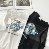 Ανδρικό μπλουζάκι με απλικέ χρώμα και κοντά μανίκια