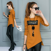 Γυναικεία ασύμμετρη μπλούζα με επιγραφή