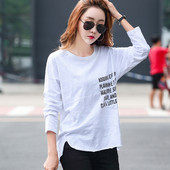 Ženska ležerna bluza s natpisom i okruglim izrezom
