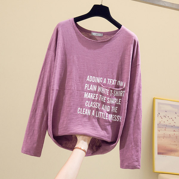 Ženska ležerna bluza s natpisom i okruglim izrezom