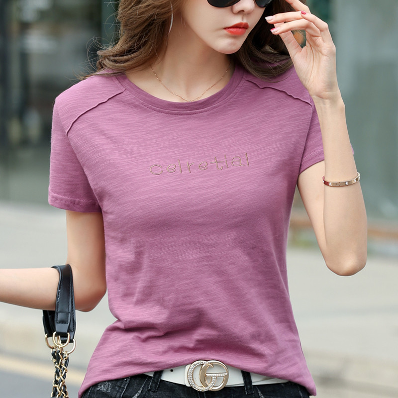 Ženska casual majica s natpisom i ovalnim izrezom - više boja