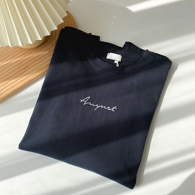 Γυναικείο μπλουζάκι με επιγραφή και στρογγυλή λαιμόκοψη