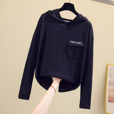 Νέα γυναικεία μπλούζα με κουκούλα και μακριά μανίκια