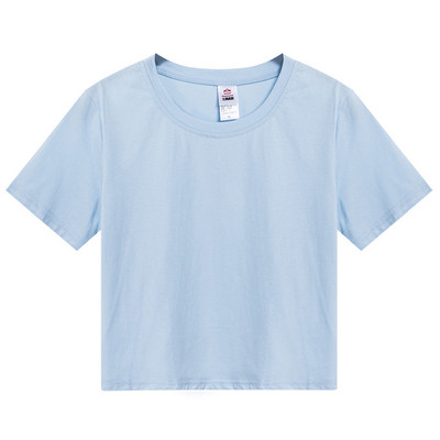 Κοντό βαμβακερό μπλουζάκι με κοντά μανίκια