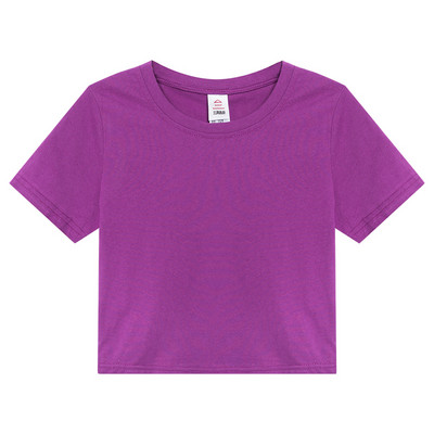 Κοντό βαμβακερό μπλουζάκι με κοντά μανίκια