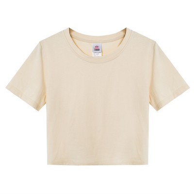 Κοντό βαμβακερό μπλουζάκι με κοντά μανίκια