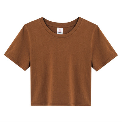 Κοντό βαμβακερό μπλουζάκι με κοντά μανίκια