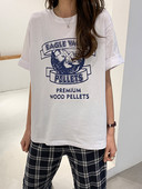 Pamučna široka majica s printom u boji