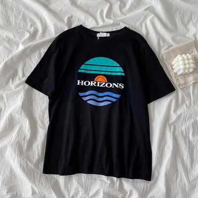 Ženska ležerna majica s aplikacijom i okruglim izrezom