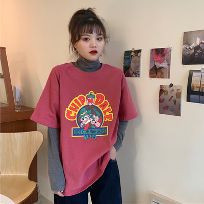 Ženska casual majica s printom u boji i 3/4 rukavima